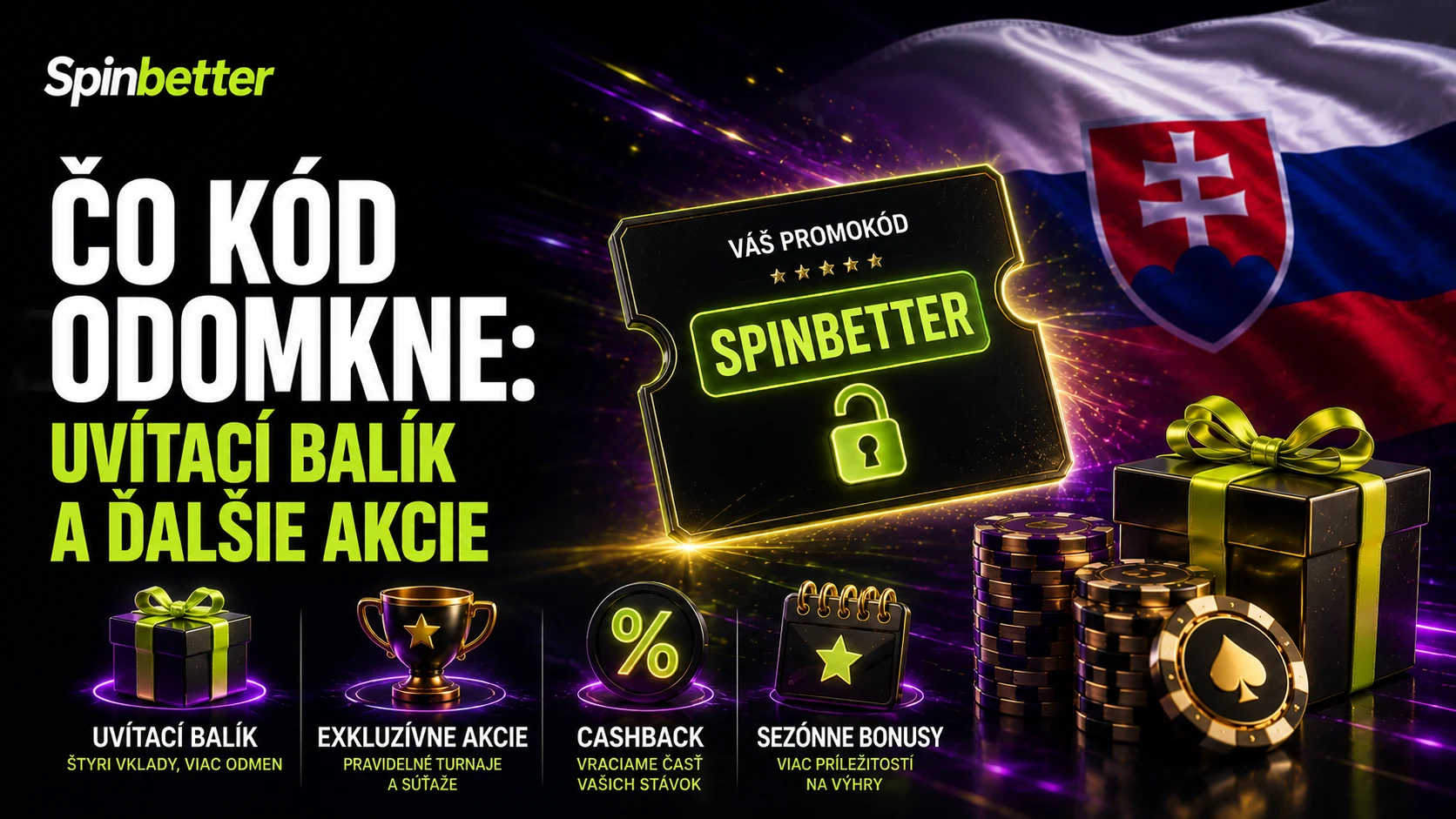 čo promo kód SpinBetter odomkne: uvítací balík a ďalšie akcie