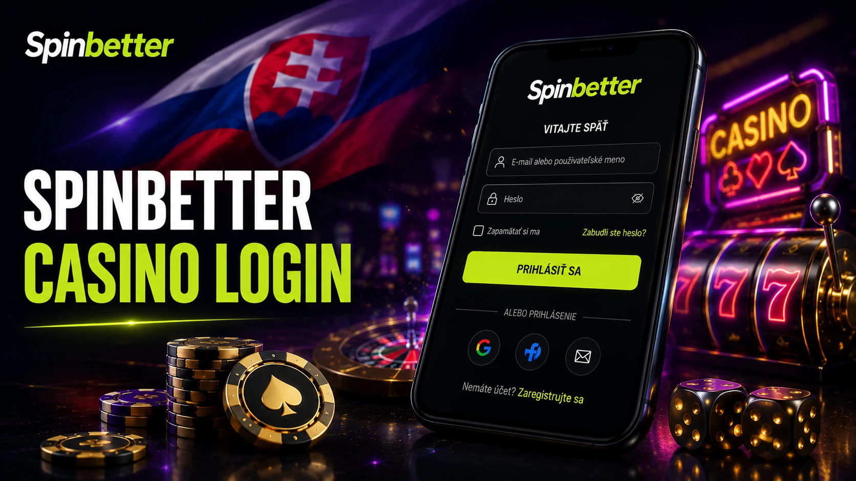 SpinBetter casino login: prihlásenie krok za krokom